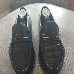 Men's Black Leather Loafers